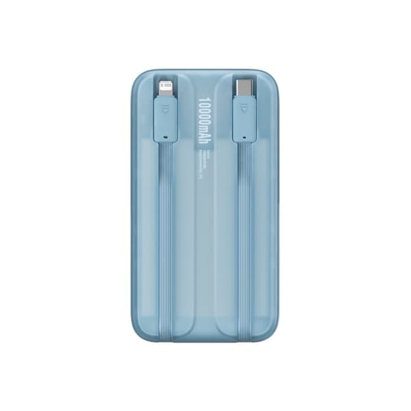 Powerbank med skærm 10000mAh 22,5W Comet Series + USB-A - USB-C kabel 0,3m blå