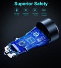 Miniatyrbillede 5 af 7: USB-C USB-A PD 63W biloplader, sort