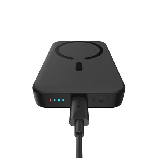 Mini powerbank 10000mAh med induktiv opladning MagSafe 15W PD QC 20W sort