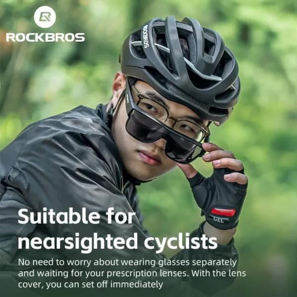 Cykelglasögon med polariserad båge och UV 400 filter, grå