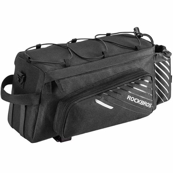 Sykkelbag med lommer og reflekser - svart