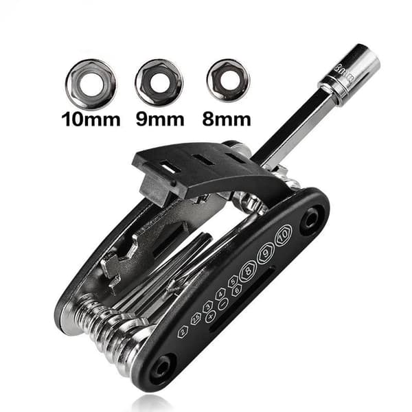 16in1 MultiTool for sykkelreparasjon - svart