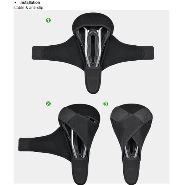 Gel sykkelsetetrekk med memory foam størrelse M - svart