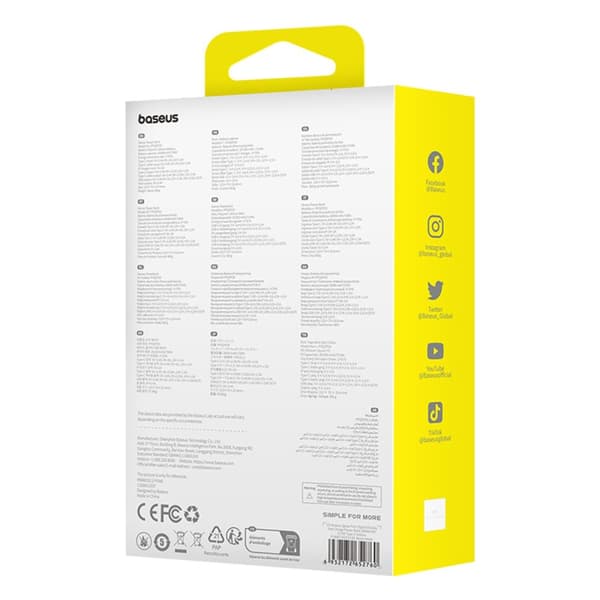 Qpow Pro+ 20000mAh powerbank med USB-C-kabel og skjerm - hvit