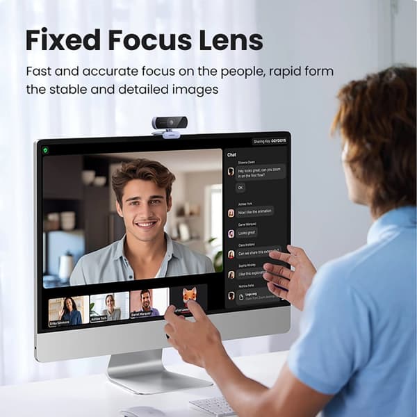 Fuld HD webcam med mikrofoner til videooptagelse USB-A - grå