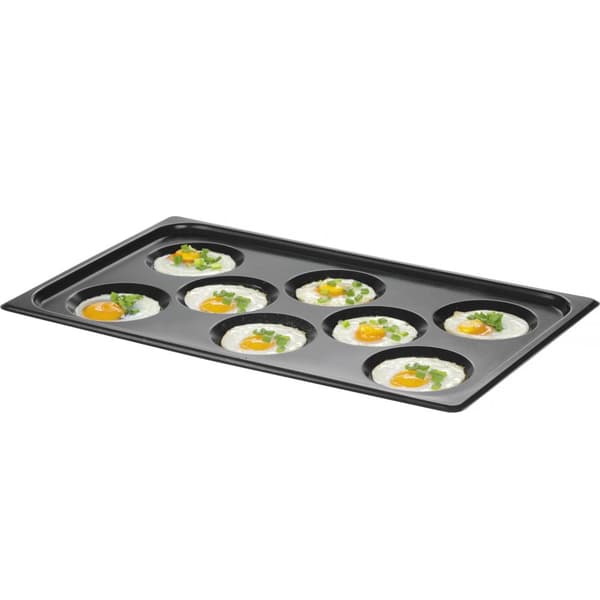 Skuff for 8 stekte egg, omeletter, pannekaker, Convectomat Eggplate GN 1/1 TEFLON