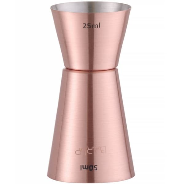Jigger dobbeltsidet bartendermål til drinks, kobber, 25/50 ml