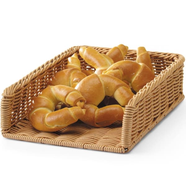 Buffetudstillingskurv til brød lavet af polyrattan 295 x 395 x 105 mm