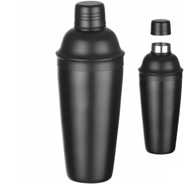 3-delt bartender shaker for drinker og cocktailer Cobbler 0,8 l - svart