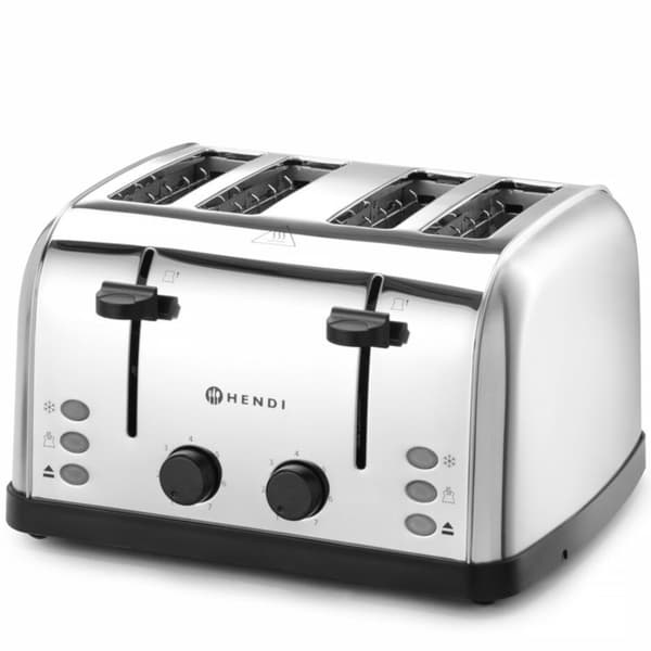 Brødrister sandwichmaskin for 4 toasts, 3 funksjoner, 7 varmenivåer, 1500 W