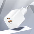 Miniatyrbilde 7 av 9: PD QC 3.0 vegglader 100-240V 20W USB-C USB-A hvit
