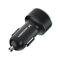 Miniatyrbillede 2 af 8: Biloplader til cigarettænder USB-C USB-A 36W, sort