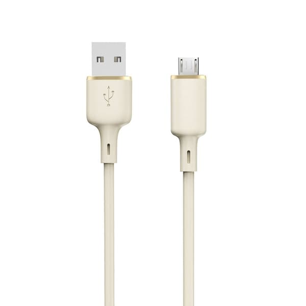 Förstärkt kabel SR USB-A - microUSB 5A 1m beige