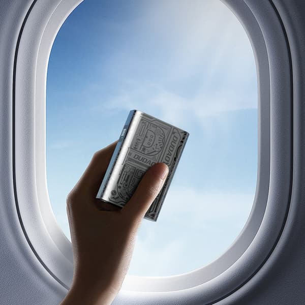 Stilfuld powerbank 10000mAh USB-A / USB-C 22,5W sølv