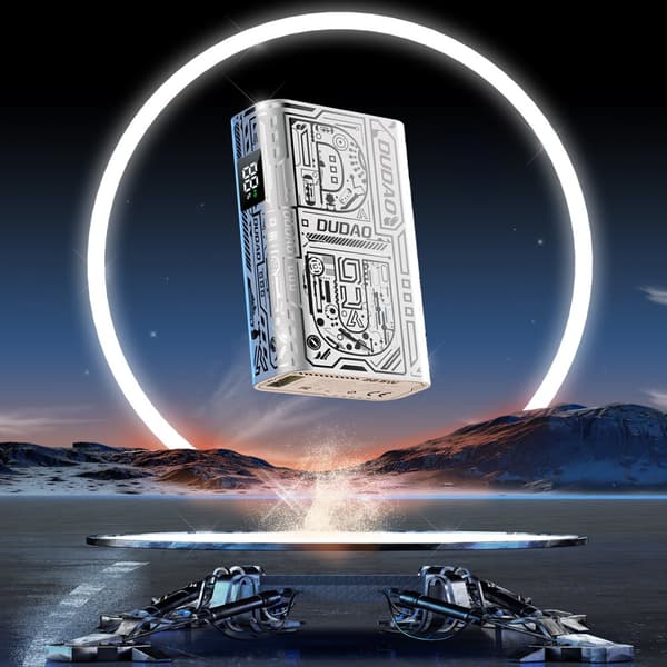 Stilfuld powerbank 10000mAh USB-A / USB-C 22,5W sølv