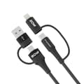 Miniatyrbillede 1 af 3: 4-i-1 universalkabel 2x USB-C 1x USB-A 1x Lightning 60W 1m sort
