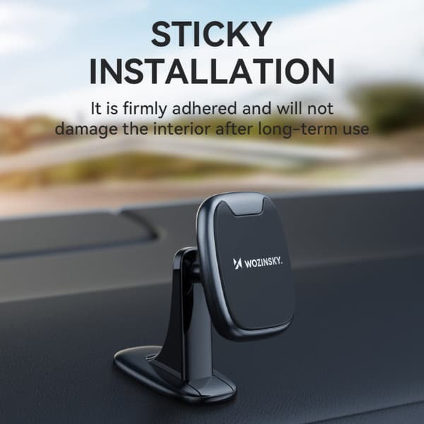 Magnetisk telefonholder for dashbordet i bil, sort