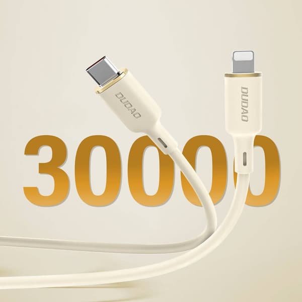 SR forstærket kabel til iPhone USB-C - Lightning 30W 2m beige