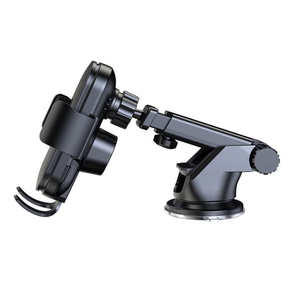 Telefonholder med 15W induktiv lader for bildashbord, sort