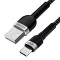 Miniatyrbild 1 av 3: Flätad kabel USB-A - USB-C 2.4A 2m svart