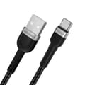 Miniatyrbild 2 av 3: Flätad kabel USB-A - USB-C 2.4A 2m svart