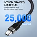 Miniatyrbild 3 av 3: Flätad kabel USB-A - USB-C 2.4A 2m svart