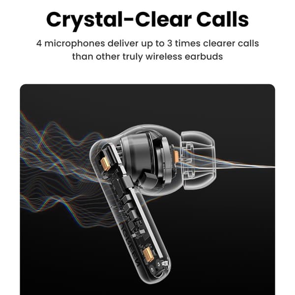 HiTune T6 trådlösa hörlurar med ANC-funktion + USB-A - USB-C-kabel, vit