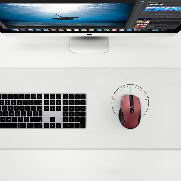 Exakt trådlös USB-mus 2.4GHz Bluetooth 5.0 optisk 4000 DPI röd