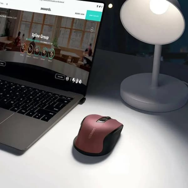 Exakt trådlös USB-mus 2.4GHz Bluetooth 5.0 optisk 4000 DPI röd