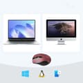 Miniatyrbild 7 av 7: Exakt trådlös USB-mus 2.4GHz Bluetooth 5.0 optisk 4000 DPI röd
