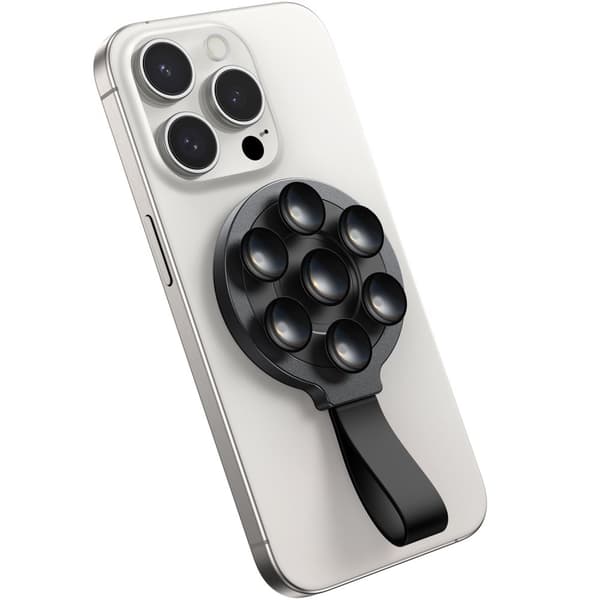 Strålende magnetisk telefonholder med sugekopper, sort