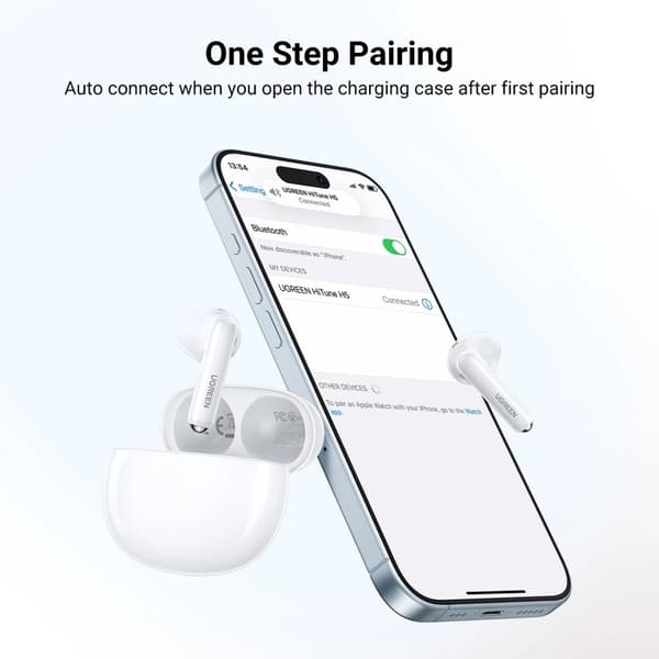 HiTune H5 TWS trådløse Bluetooth-hodetelefoner: 5.3 USB-C hvit