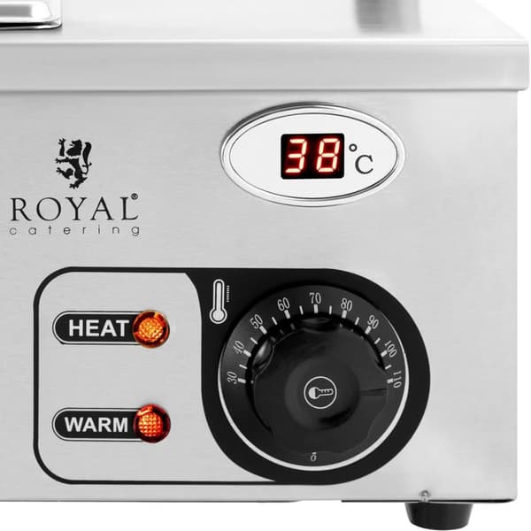 Bain-marie madvarmer varmebuffet med låg 3 x GN 1/2 2000 W