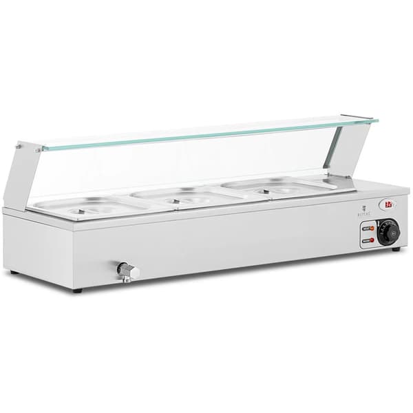 Bain-marie madvarmer varmebuffet med låg 3 x GN 1/2 2000 W