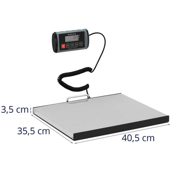 LCD postpaketvåg 35,5 x 40,5 cm 100 kg / 0,05 kg