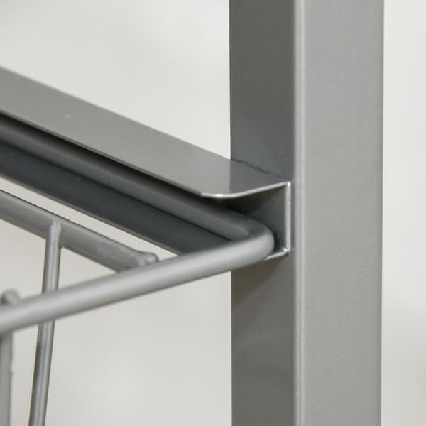 Serveringsvagn köksvagn med metallkorgar 36,5 x 36,5 x 89 cm köksvagn sidovagn silver för kök och matsal