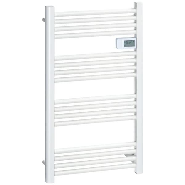 Håndkleradiator 540x960 mm baderomsradiator 16 varmeelementer med overopphetingsbeskyttelse veggfeste aluminium hvit for baderom