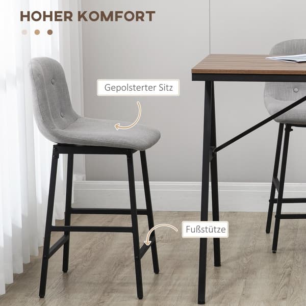 Barbordssæt 5 stk. med barstole, spisegruppe til køkken, bistrobord med 4 stole, metal, lysebrun, 120x60x91 cm