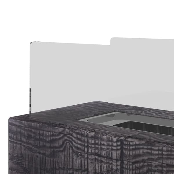 Bordsspis, bioetanolkamin, 0,15 L bordseld, portabel inomhus spis med trälook, rostfritt stål, 1000BTU, 33 x 16 x 18 cm