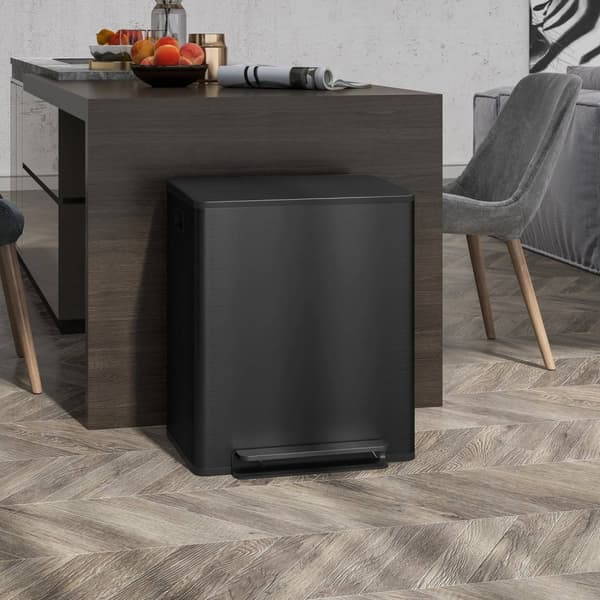Roskakori 2x25L poljinkori ruostumatonta terästä kannella ja jalkapolkimella, kosmetiikkakori sisäastialla olohuoneeseen ja toimistoon, 47,7x37,5x56cm