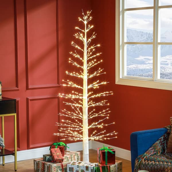 180 cm kunstig tre lys tre med 810 LED, LED juletre, juledekorasjon til jul, bursdag, bryllup, innendørs og utendørs hvit | Aosome