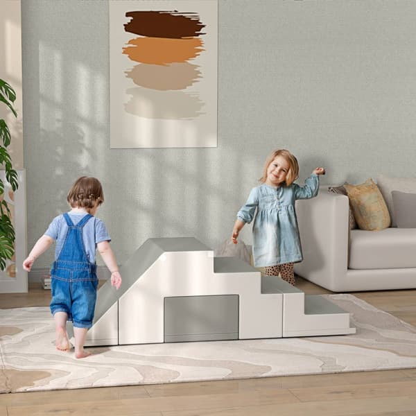 Myke byggeklosser Sett med 2 skumbyggeklosser Gigantiske byggeklosser Byggeleker for barn 1-3 år gamle kunstskinn EPE