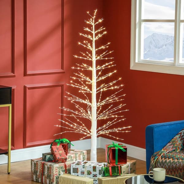 150 cm konstgjord trädljusträd med 600 LED, LED julgran, juldekoration för jul, födelsedag, bröllop, inomhus och utomhus vit
