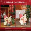 Miniatyrbild 6 av 10: Juldekorationsfigur, jultomte med bok och lykta, 45 cm julfigur med LED-ljus, dekorativ figur till jul, för inomhus- och utomhusbruk