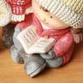 Miniatyrbild 10 av 10: Juldekorationsfigur, jultomte med bok och lykta, 45 cm julfigur med LED-ljus, dekorativ figur till jul, för inomhus- och utomhusbruk