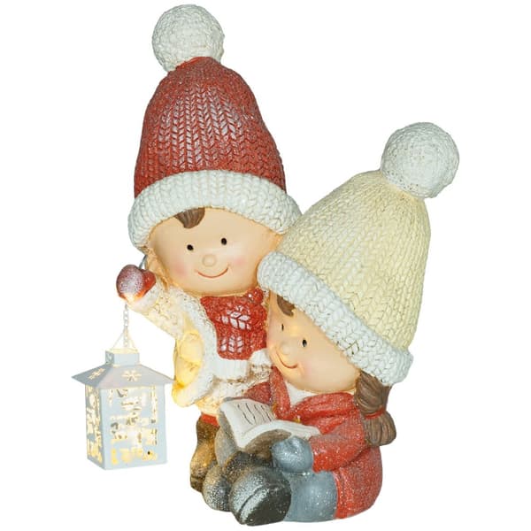 Juldekorationsfigur, jultomte med bok och lykta, 45 cm julfigur med LED-ljus, dekorativ figur till jul, för inomhus- och utomhusbruk