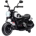 Miniatyrbilde 1 av 10: Barnemotorsykkel barnemotorsykkel elbil barnevogn med 2 avtakbare støttehjul, 3 km/t, for 1,5-3 år barn hvit 76 x 42 x 57 cm