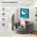 Miniatyrbillede 8 af 10: Hundesofa Vaskbar dyresofa med ryglæn og træben til små hunde op til 45 kg i grå