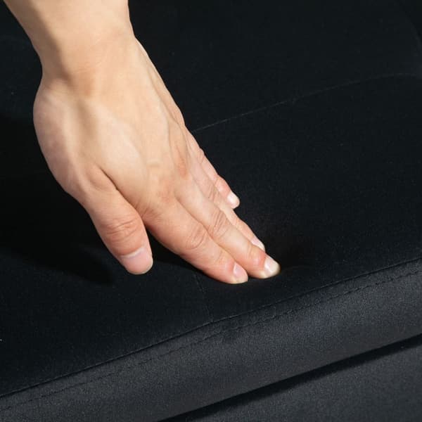 Luksusbenk polstret benk med oppbevaringsplass armlener brystbenk fløyelsmyk polyester gummitre mørk grå 107 x 42 x 65 cm