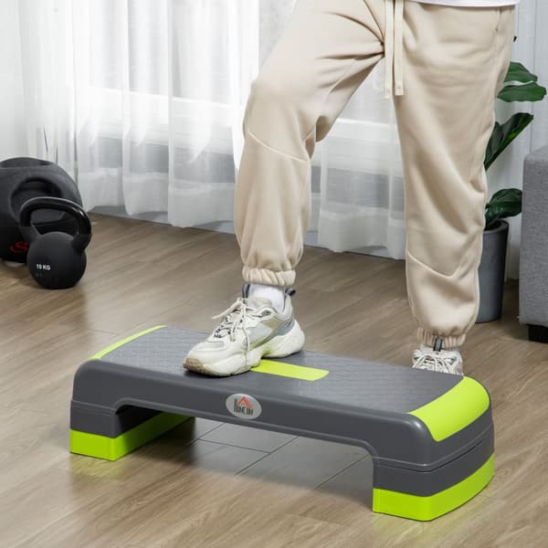 Aerobic stepper høydejusterbart fitnesstrinnbrett 10/15/20 cm innendørs utendørs lastekapasitet opptil 150 kg 78 x 28 cm grønn for effektiv trening